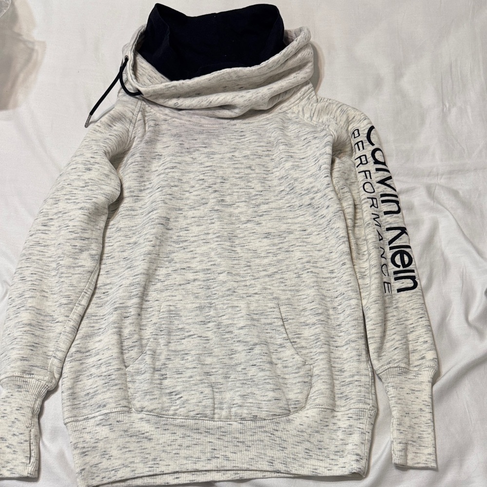 Calvin Klein Heathered Gray Cowl Neck Hoodie